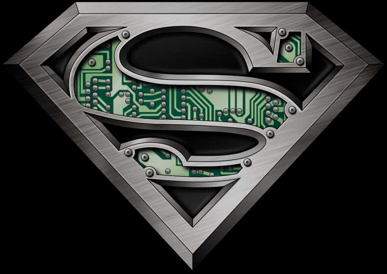 Superman Logo Circuit Design PNG