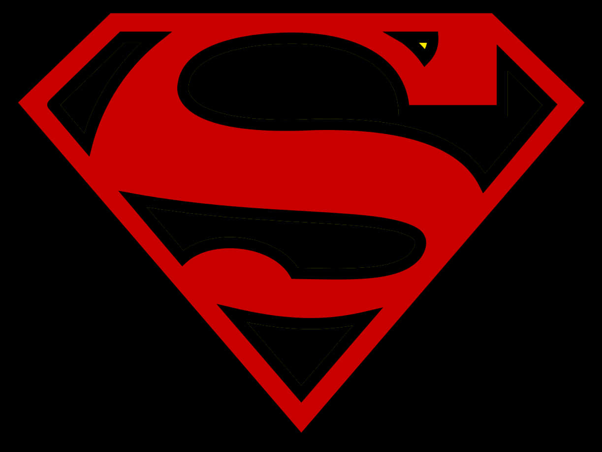Superman Logo Iconic Redand Black PNG