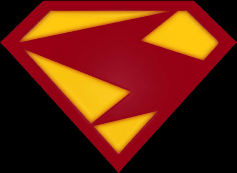 Superman Logo Red Yellow Design PNG