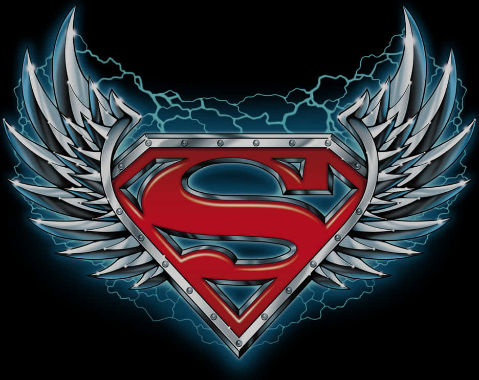 Superman Logowith Wingsand Lightning PNG