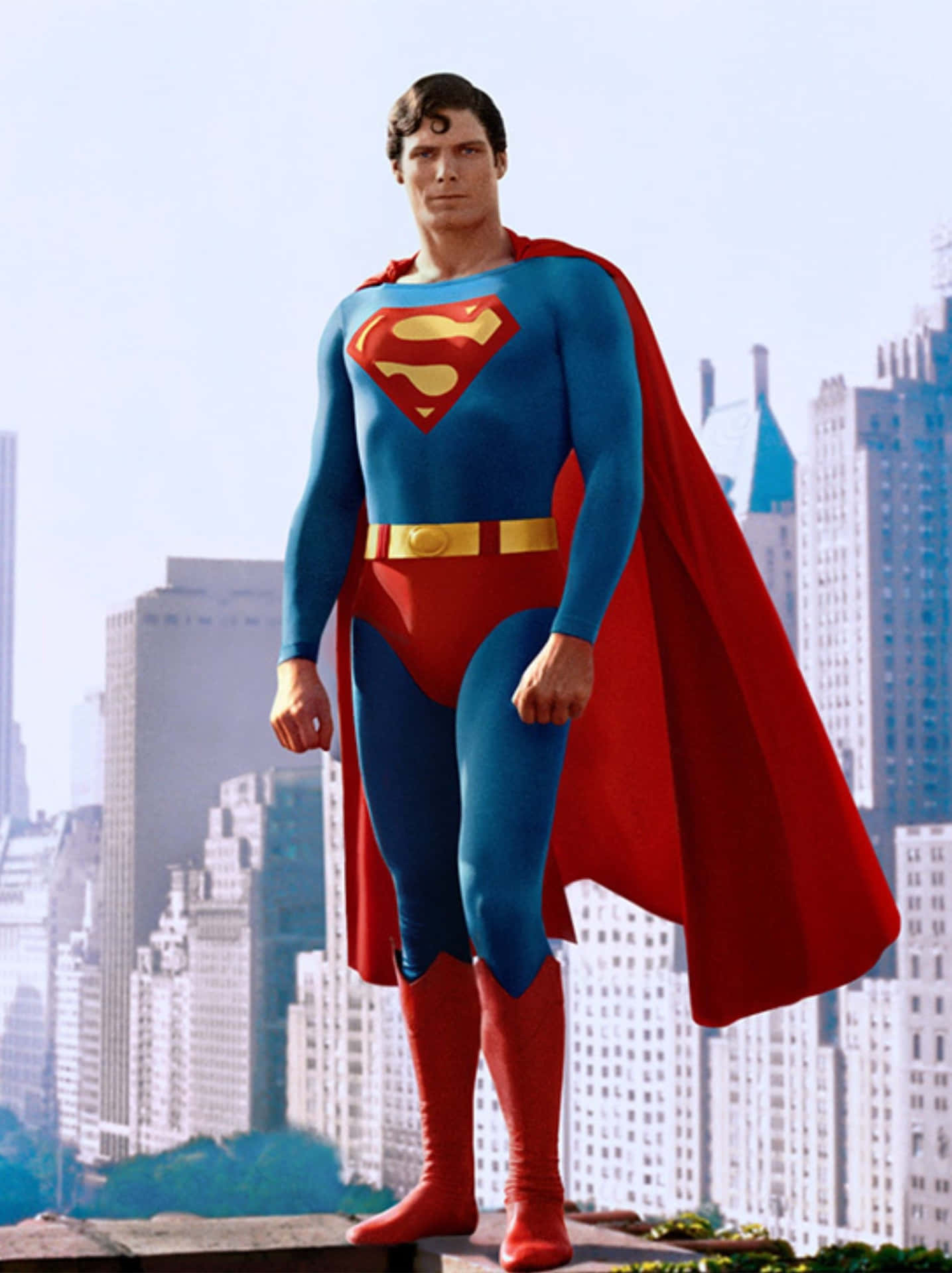 Superhjälten,superman, Håller Freden I Denna Flygande Ställning.