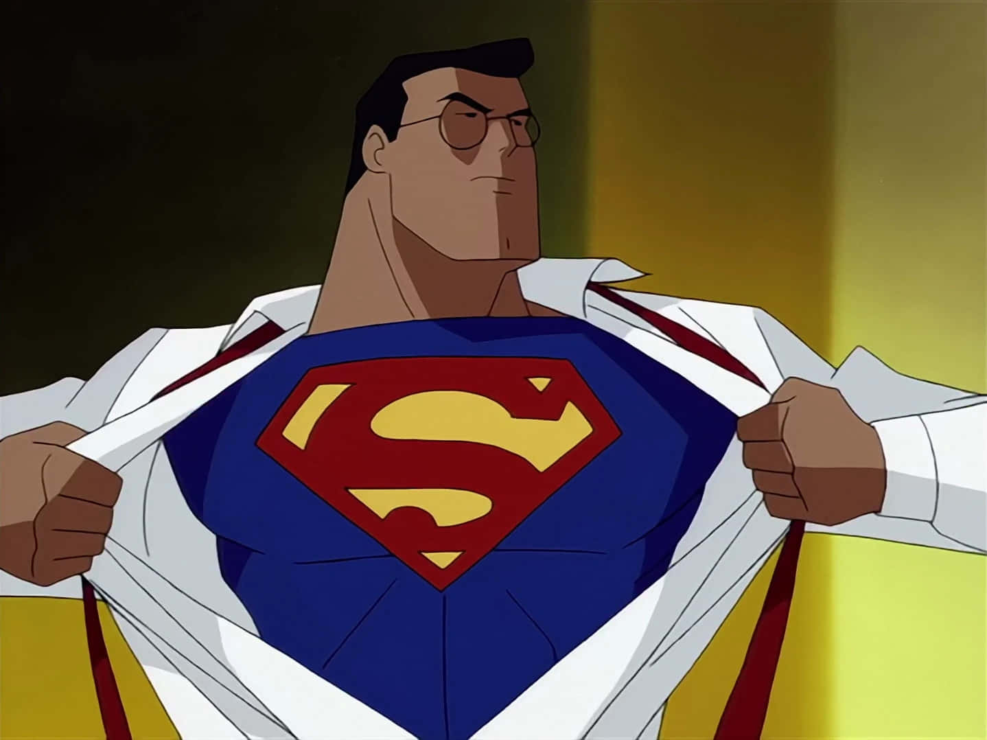Superman taking flight in Superman The Animated Series Wallpaper