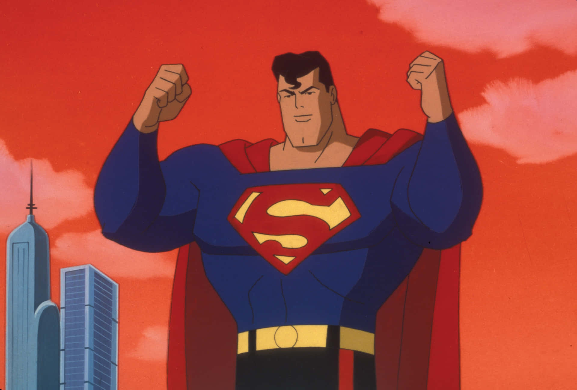 Superman The Animated Series - High-Flying Action Wallpaper