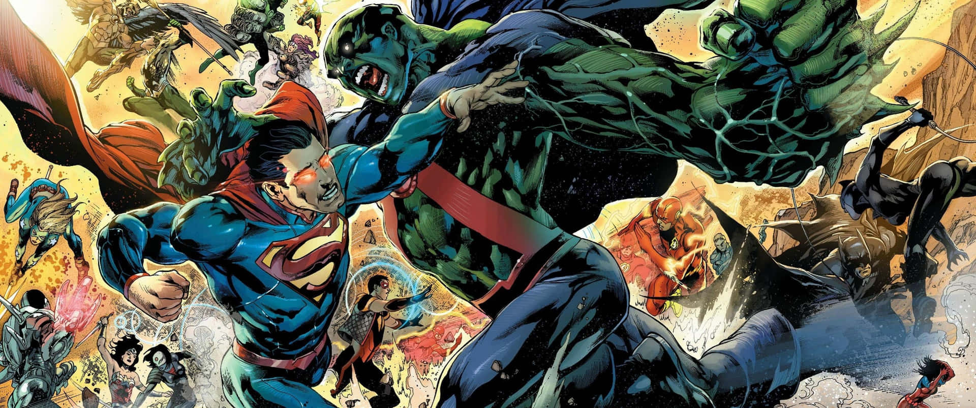 Superman_vs_ Hulk_ Epic_ Battle Wallpaper