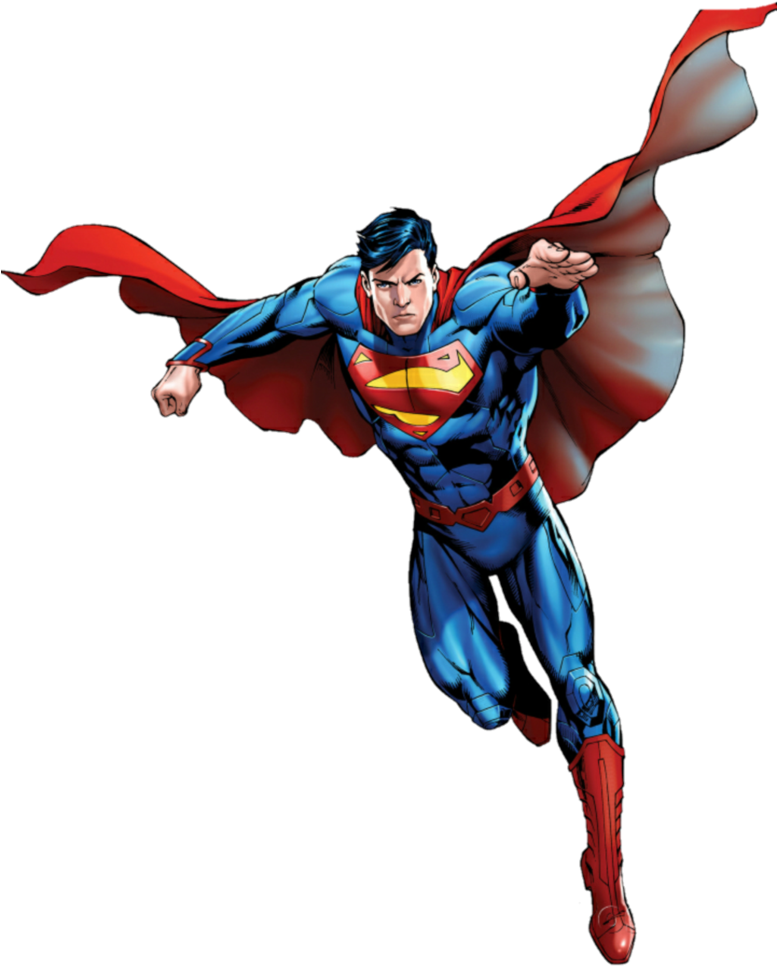Superman_ Flying_ Heroic_ Pose PNG