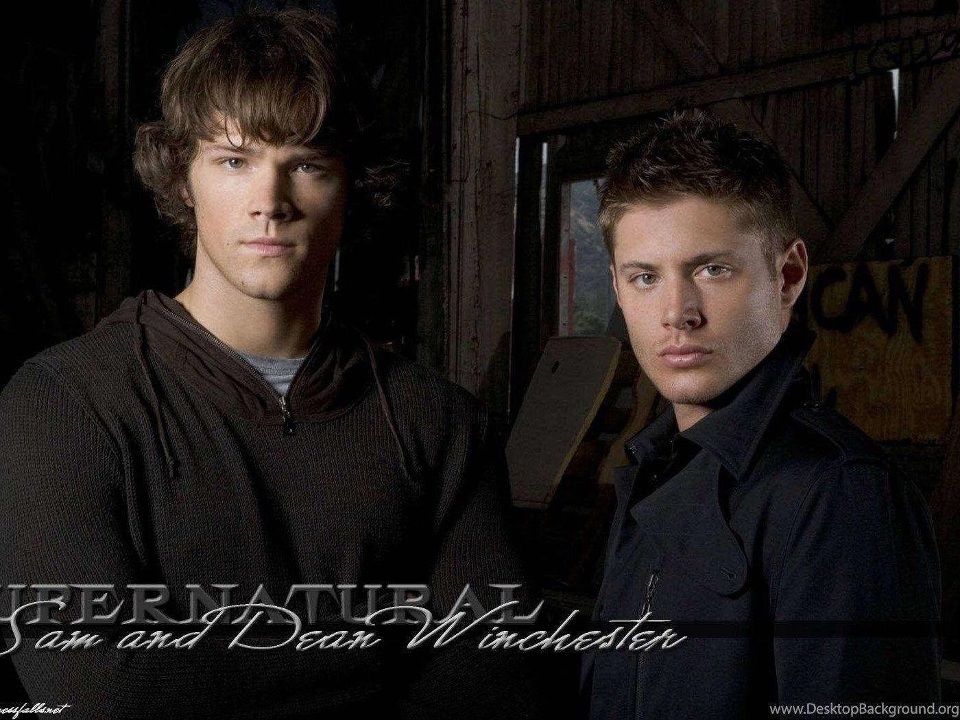 Brothers Dean and Sam Winchester, stars of the long-running supernatural drama Supernatural. Wallpaper