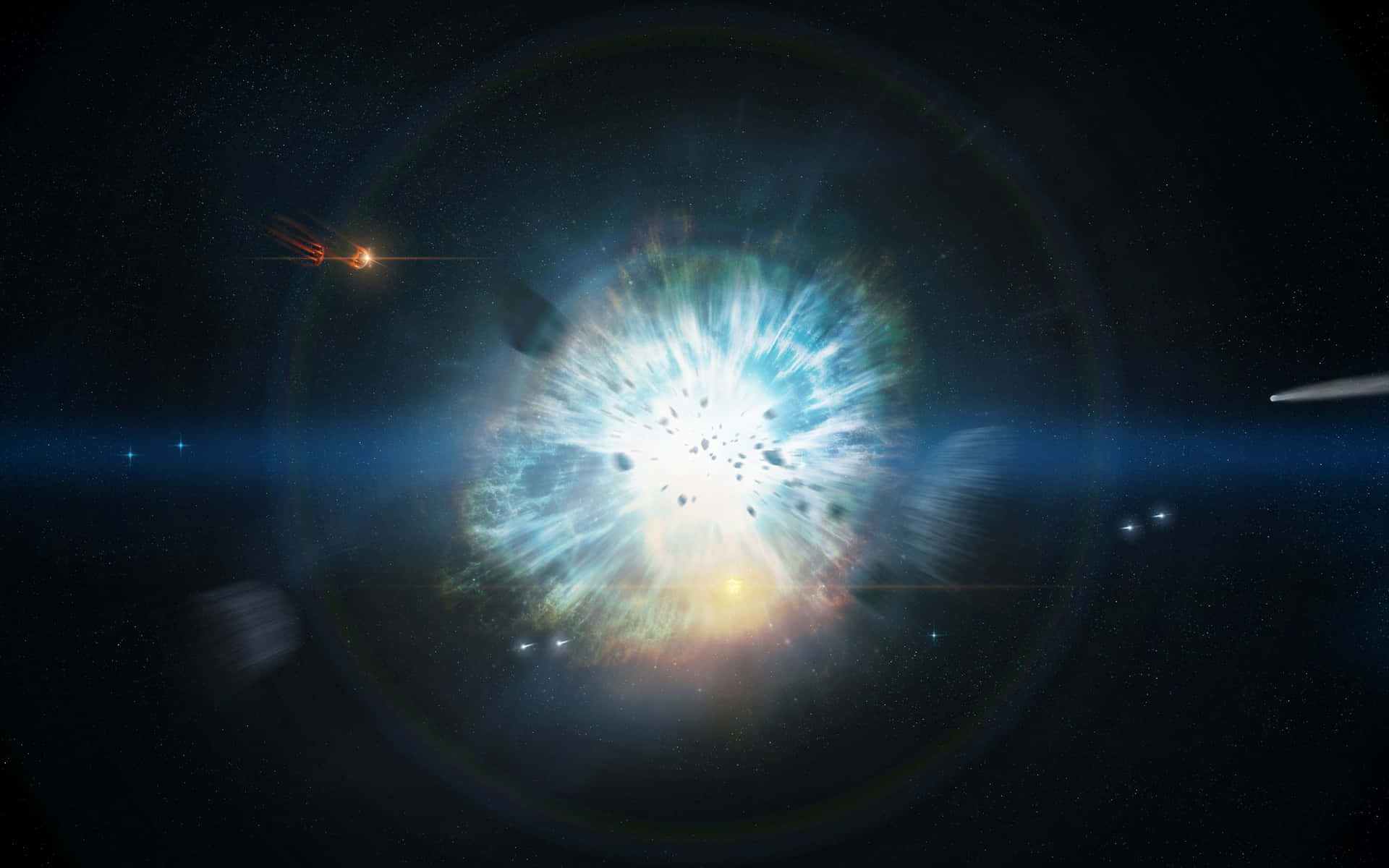 Awe-Inspiring Supernova Explosion Shimmers Across the Cosmos Wallpaper