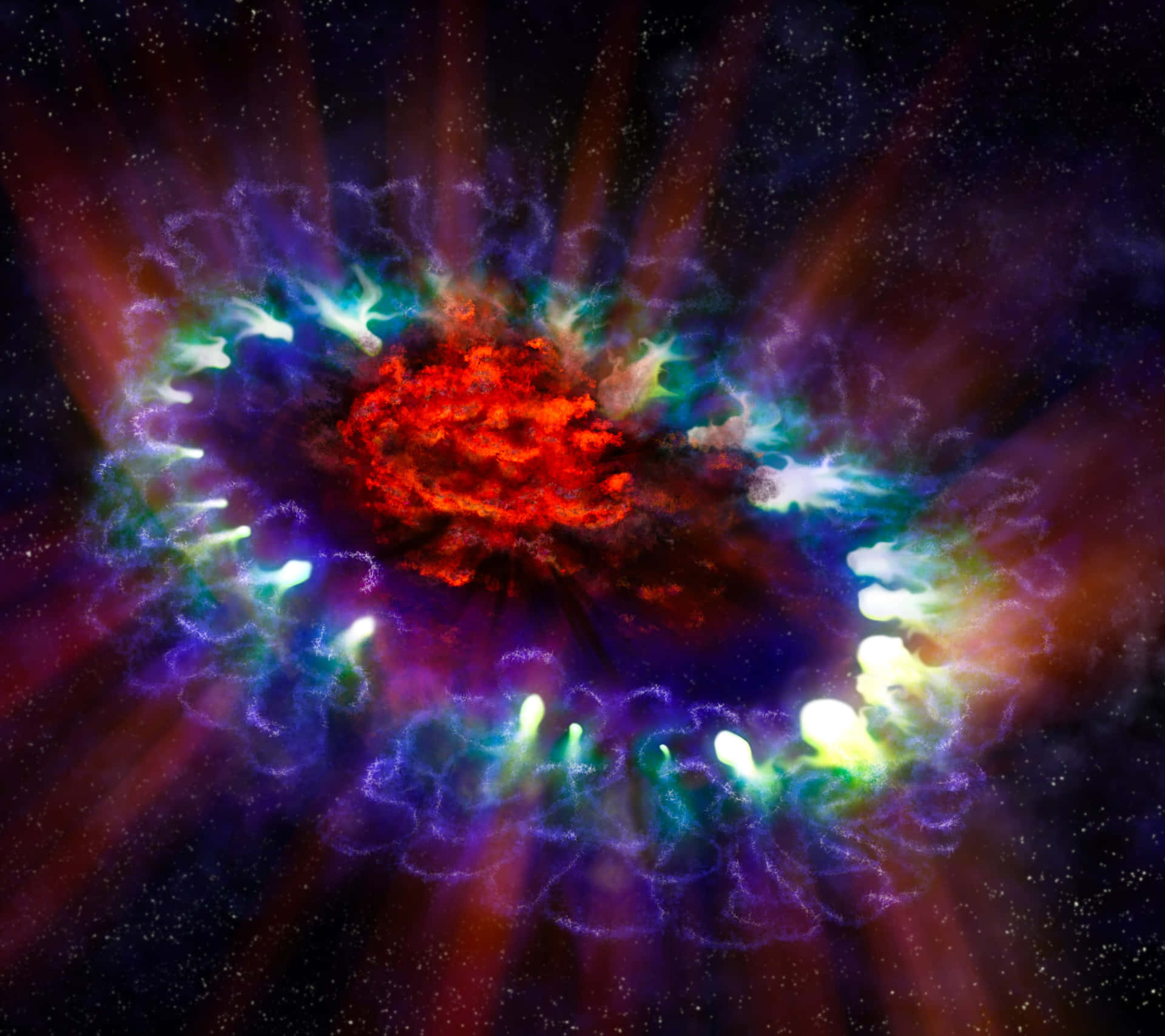 Caption: Spectacular Supernova Explosion in Deep Space Wallpaper