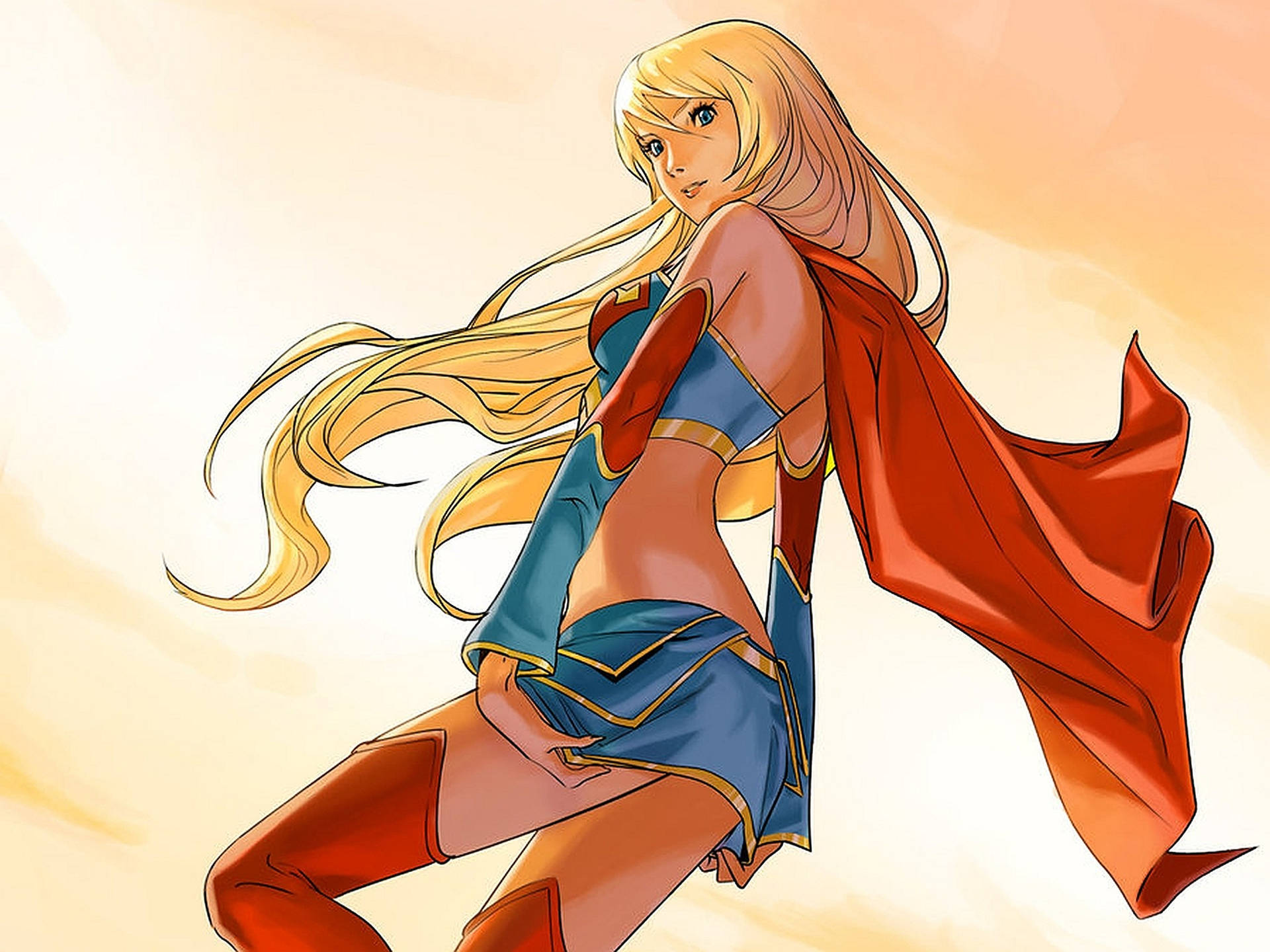 Superwoman Anime Vektor Konst Wallpaper
