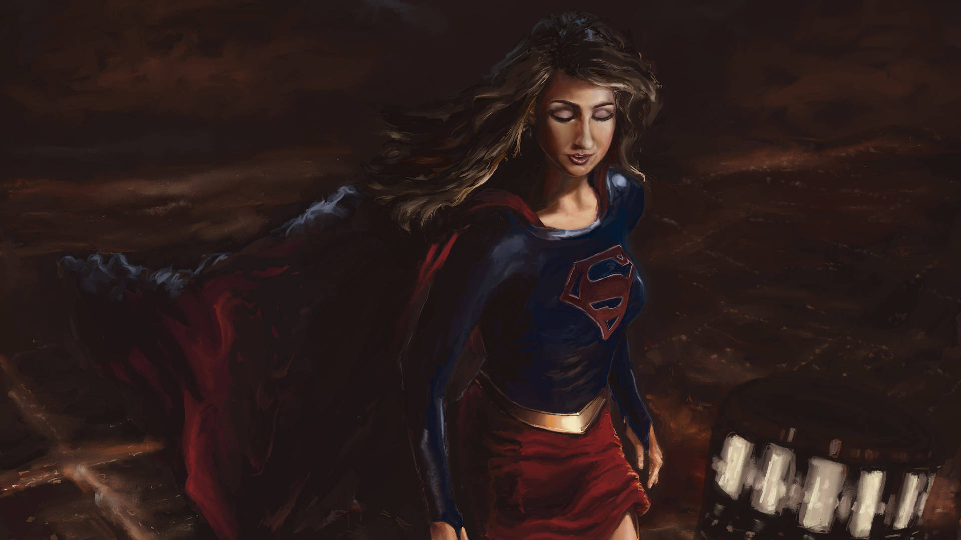 Superwoman Digital Painting Wallpaper