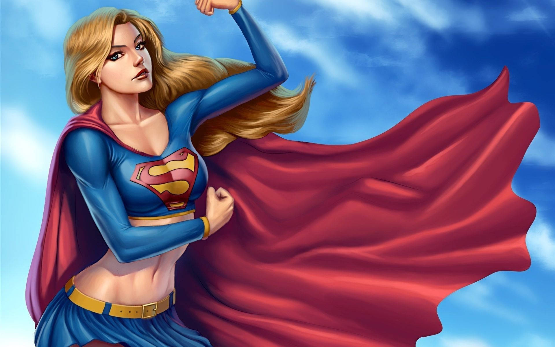 Superwoman Flexing Arms Wallpaper