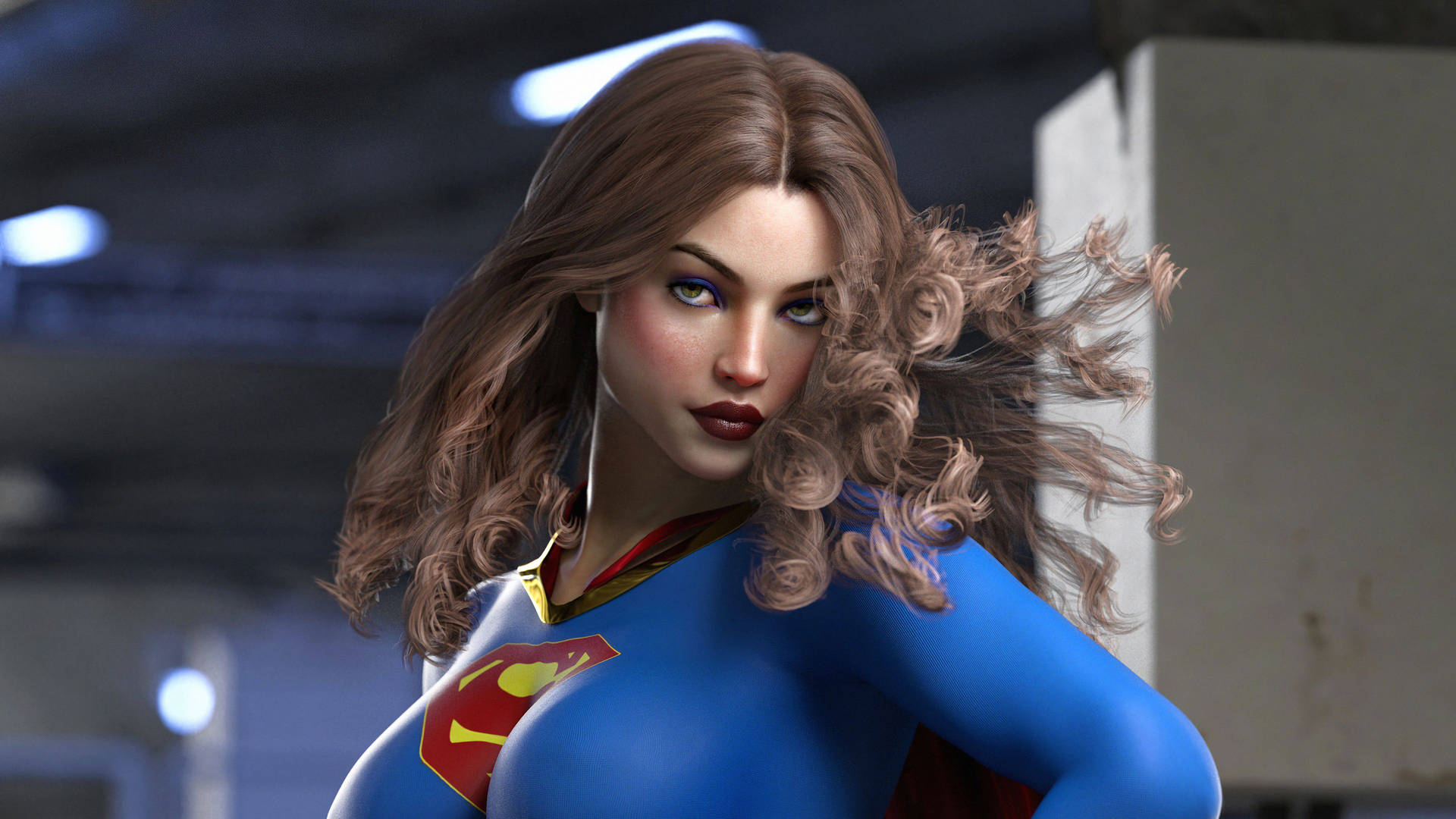 Superwoman With Curly Hair Wallpaper