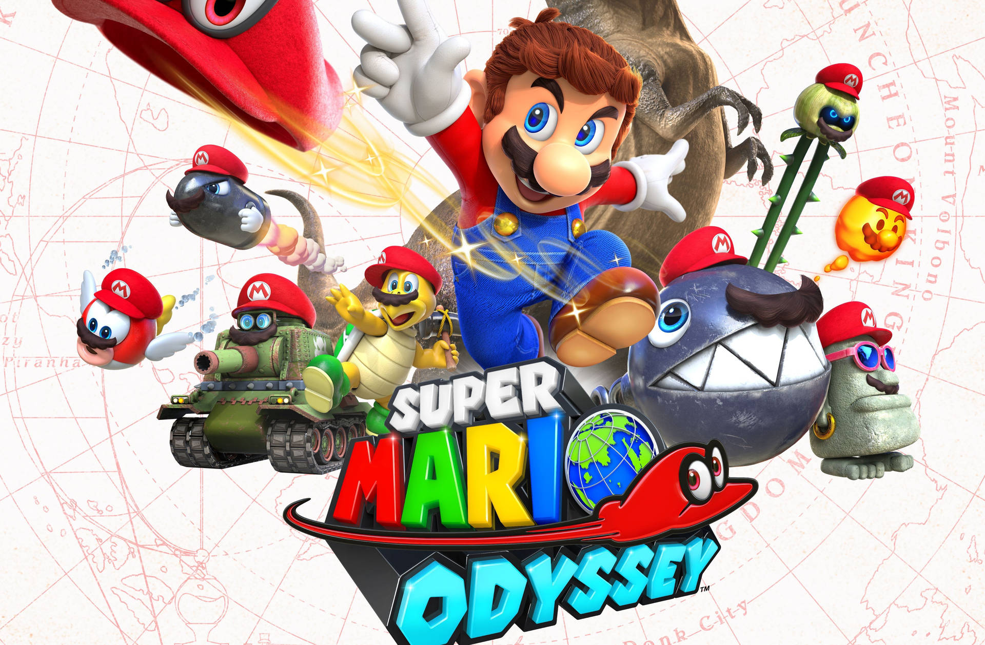 Supper Mario Odyssey Game Poster Wallpaper