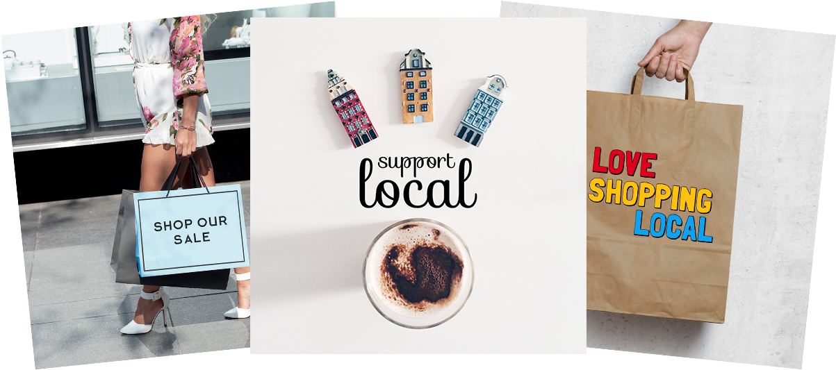 Support Local Shopping Collage PNG