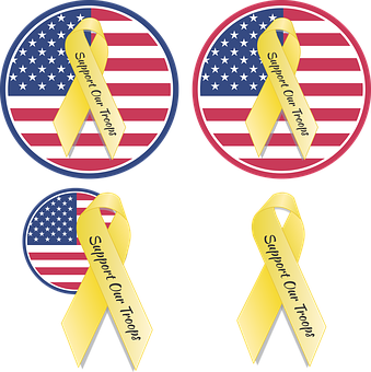 Support Our Troops Ribbon Designs PNG