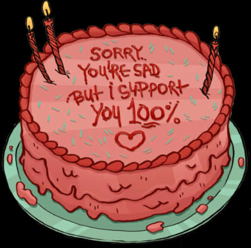 Supportive Message Cake PNG