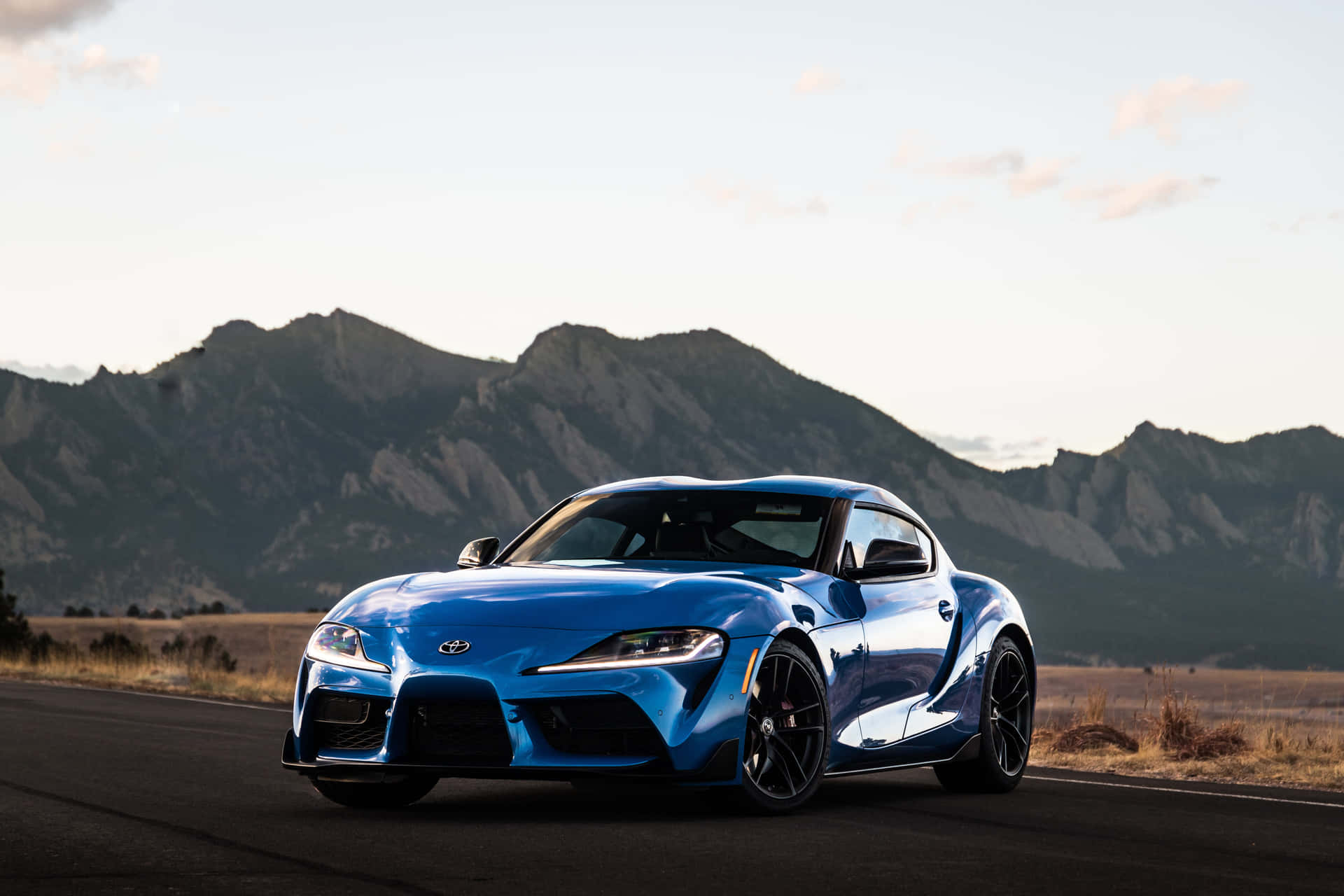 Stunning Supra sports car on a scenic road