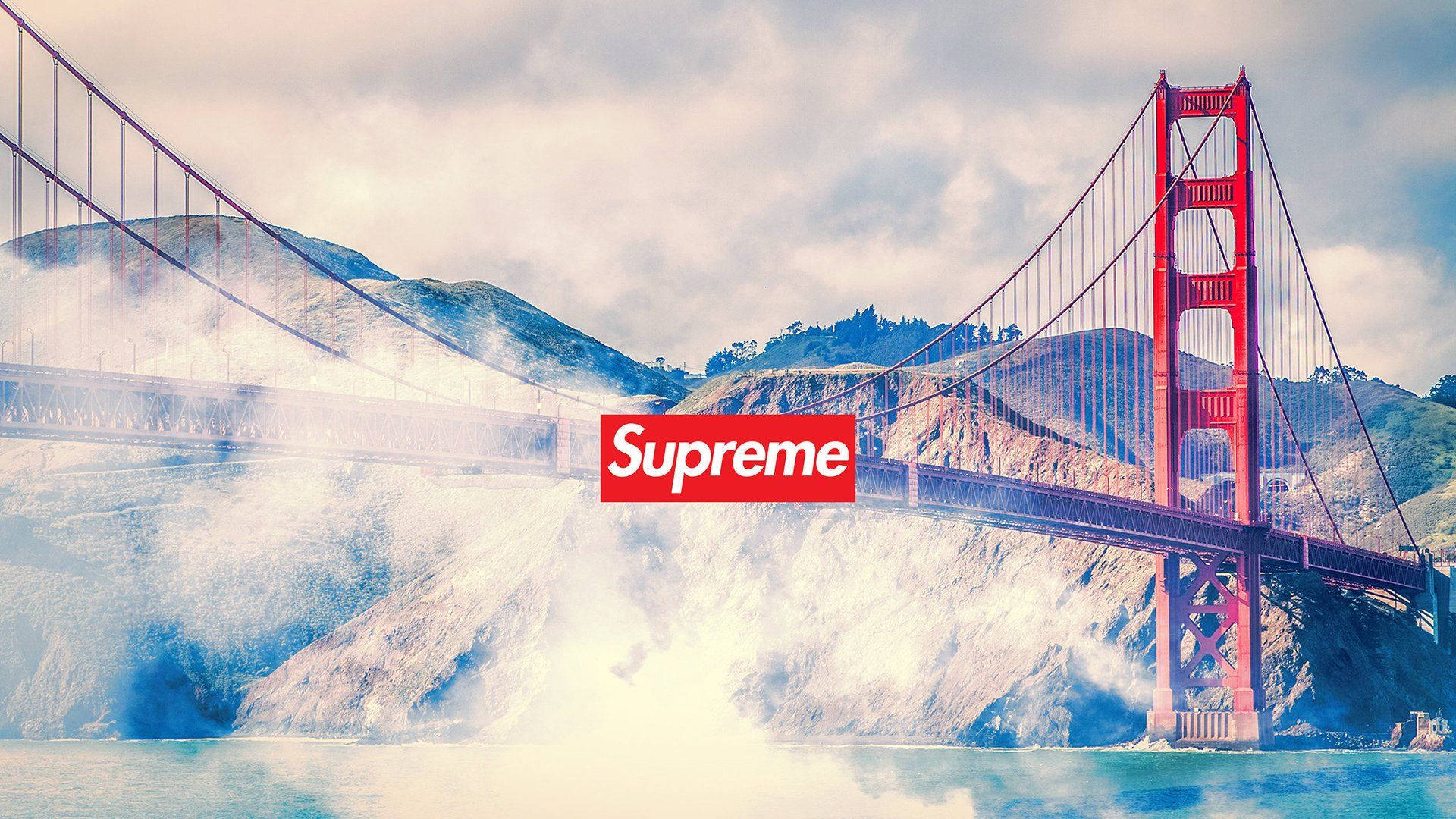 Supreme And Golden Gate Bridge Wallpaper