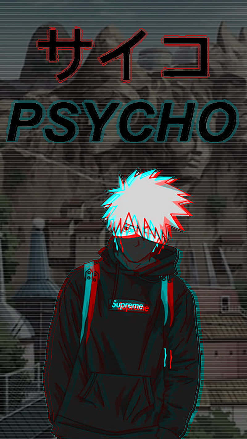 Supreme Anime Personage Glitch Kunst Achtergrond