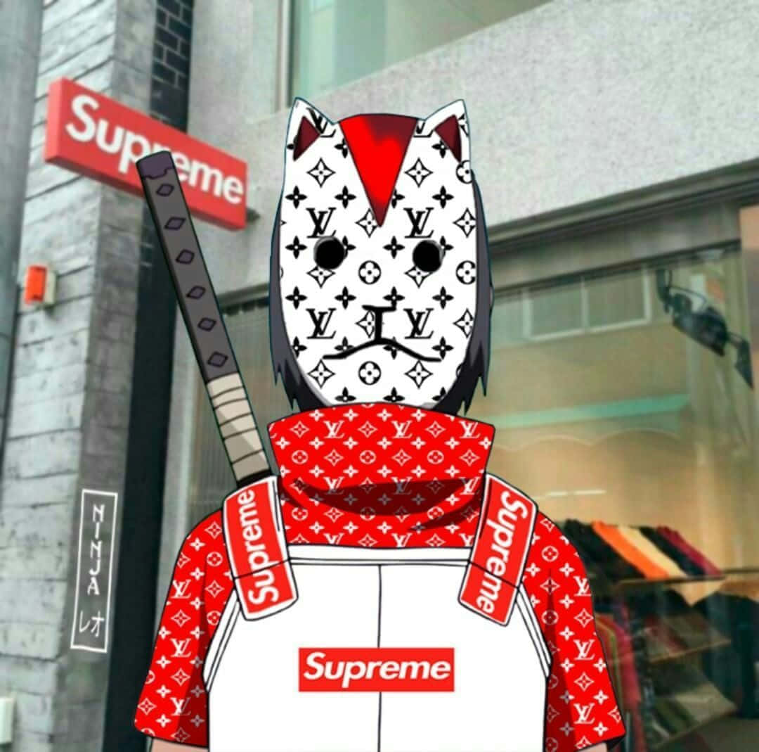 Supreme Anime Karakter Streetwear Achtergrond