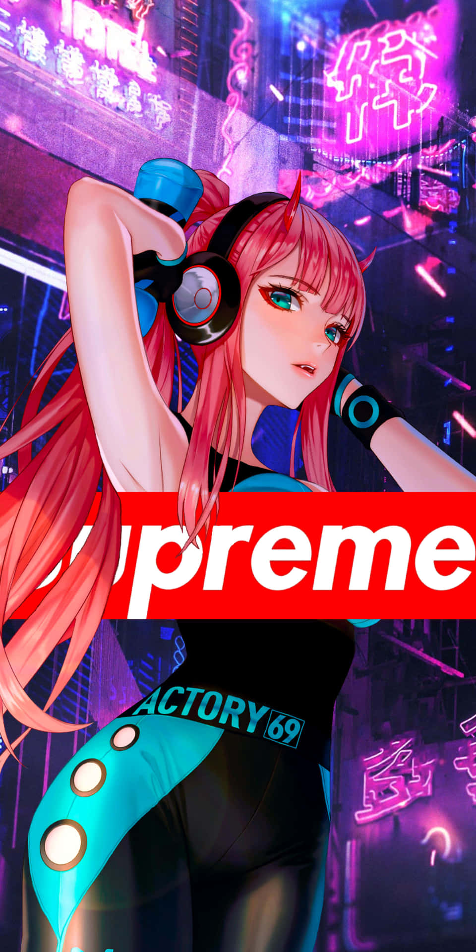 Supreme Anime Cyberpunk Dj Achtergrond