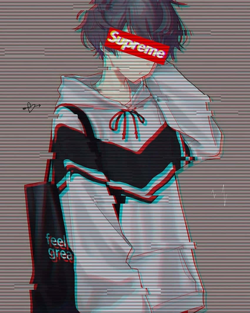 Supreme Anime Stijl Figuur Achtergrond