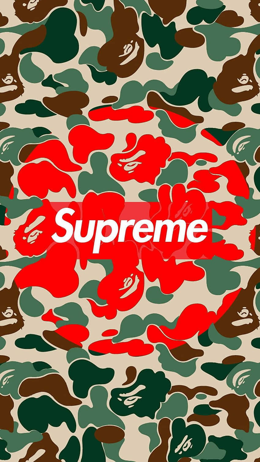 Supreme Bape Camouflage Pattern Wallpaper