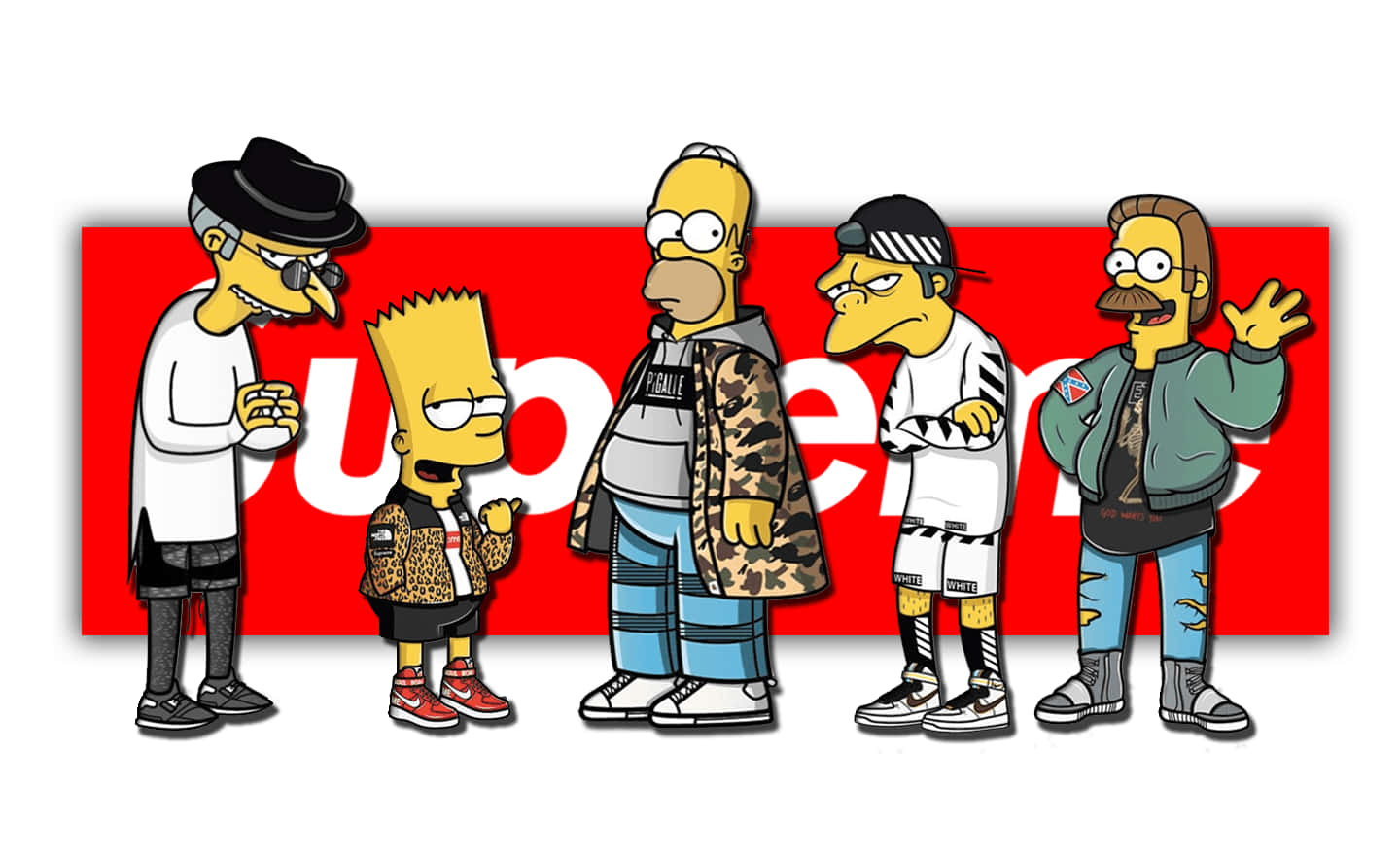 The hd wallpaper picture (Supreme Bart Simpson Gucci Wallpaper