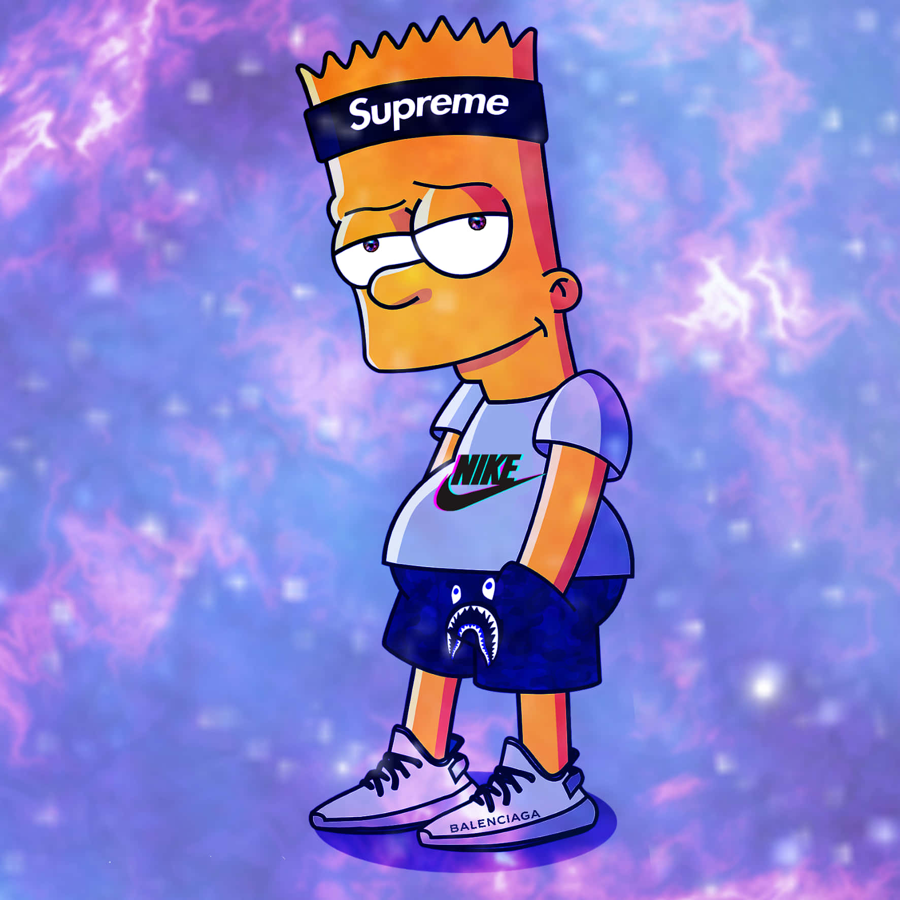 Bart Simpson showing off his Supreme swag. Wallpaper