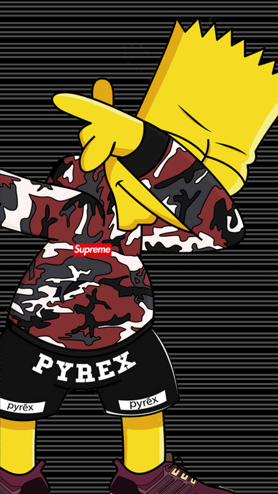Supreme Bart Simpson is poised and ready for a skate sesh. Wallpaper