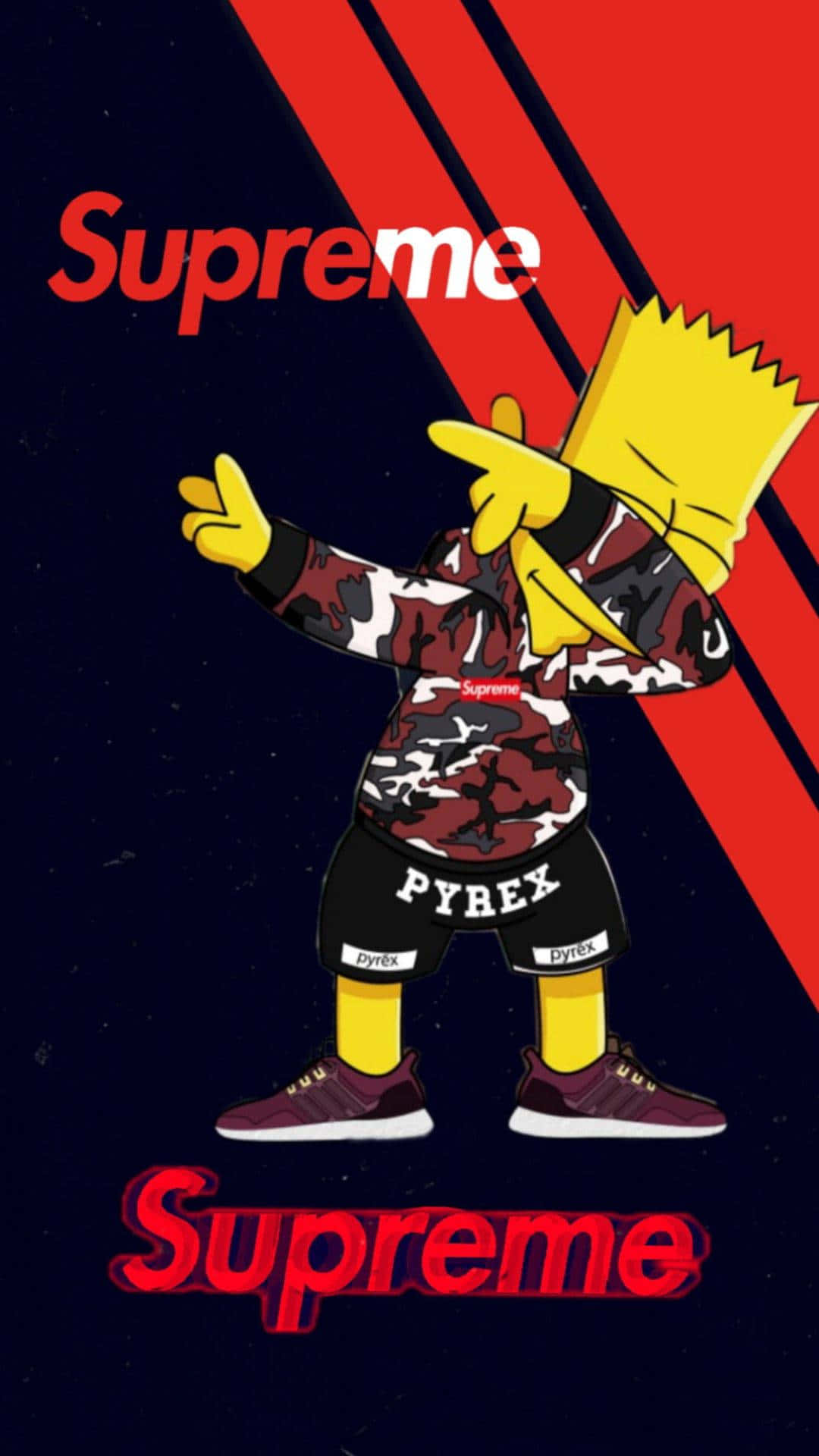 Download Supreme Bart Simpson Red Art Wallpaper  Wallpaperscom