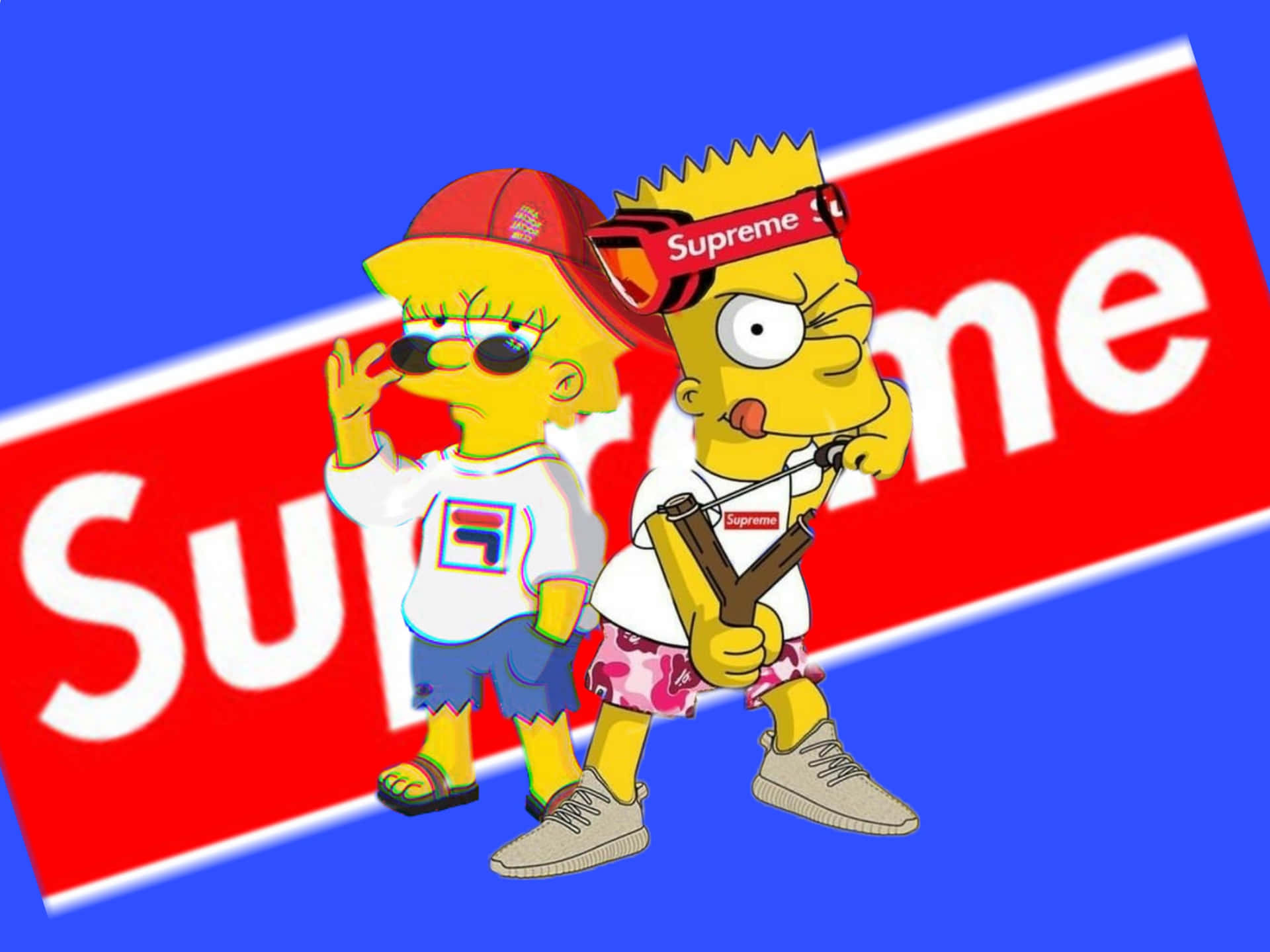 Supremebart Simpson Und Lisa Wallpaper