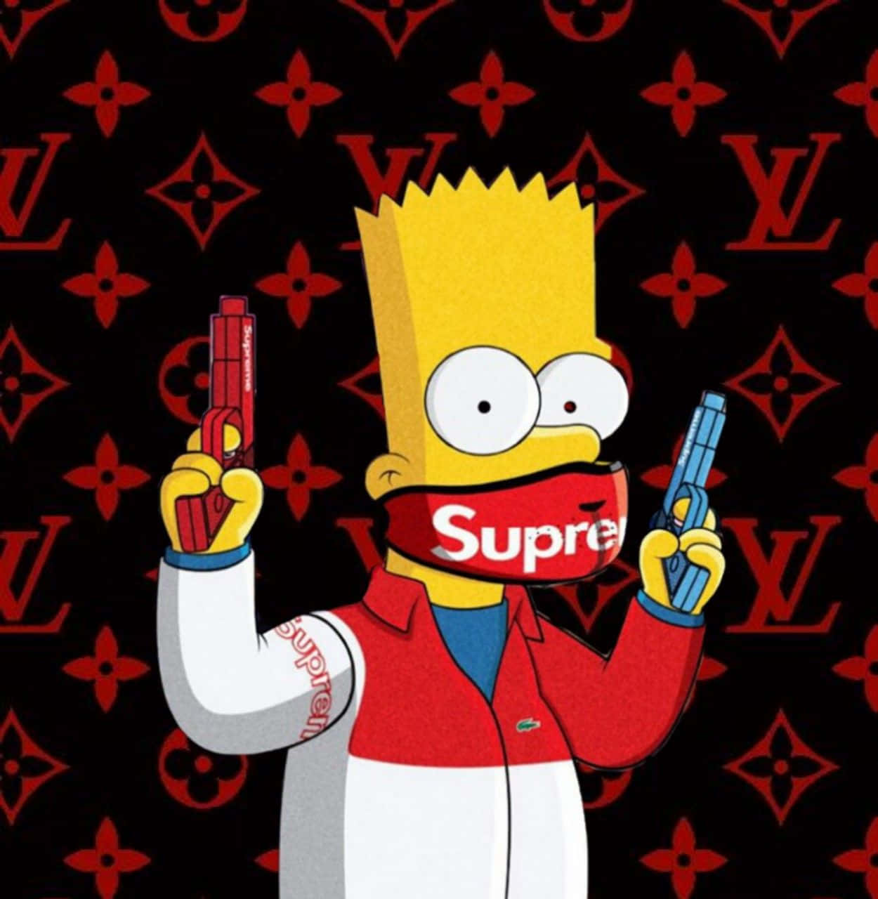 Download The Stylish Bart Simpson in Supreme Style Drip Art Wallpaper, Wallpapers.com in 2023