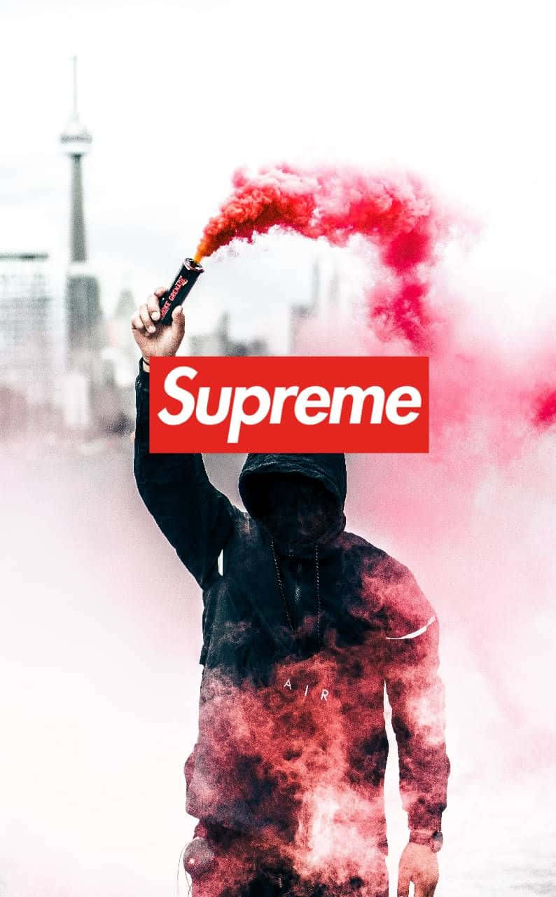 Supreme Boy With Smoke Flare Wallpaper