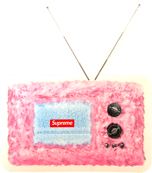 Supreme Branded Fuzzy Television PNG