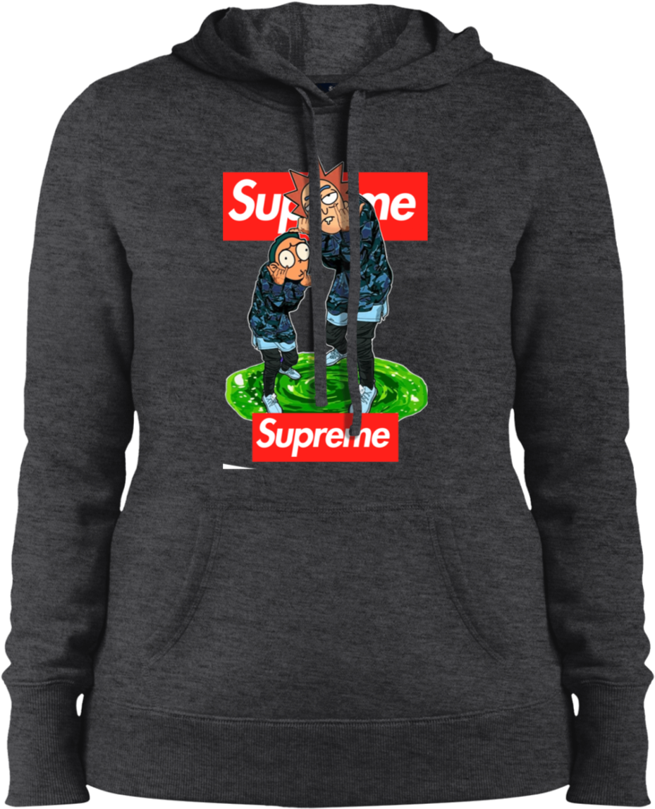 Supreme Branded Hoodiewith Animated Characters PNG