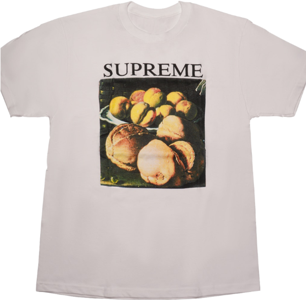 Supreme Branded T Shirtwith Fruit Print PNG