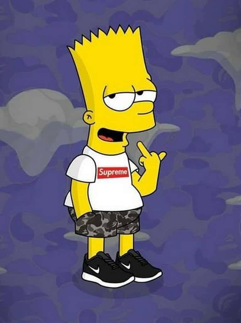 Download Supreme Cartoon Bart Simpson Wallpaper 