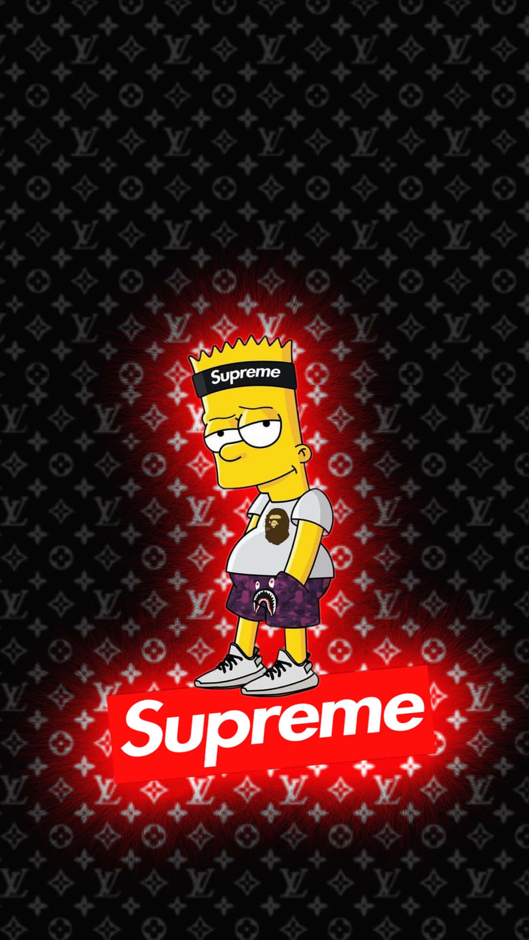 Diseñode Logo Supreme Drip De Bart Simpson. Fondo de pantalla