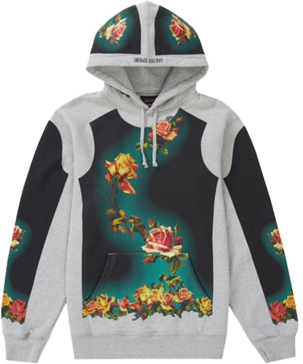 Supreme Floral Hoodie Design PNG