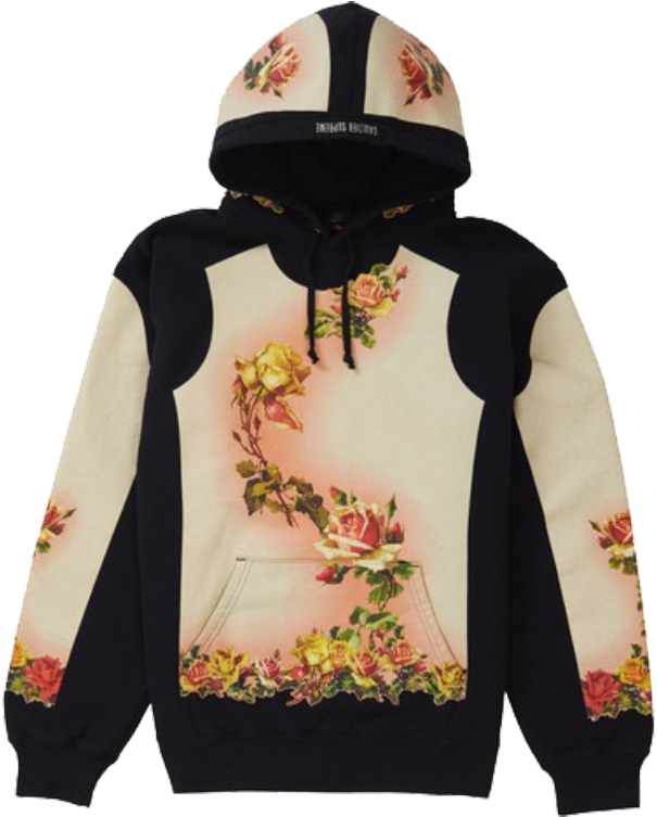 Supreme Floral Hoodie Design PNG