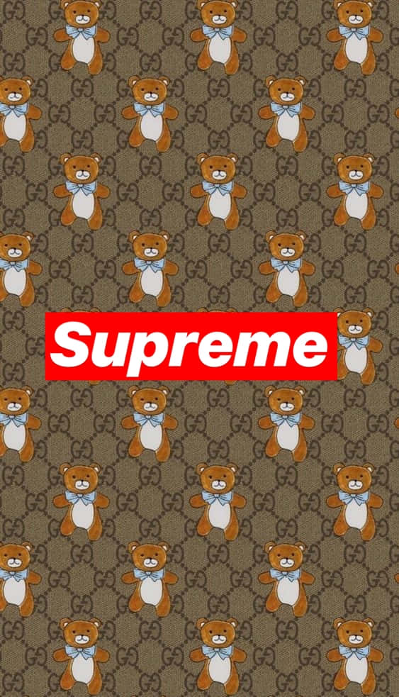 Teddy Bear On Gucci And Supreme Wallpaper