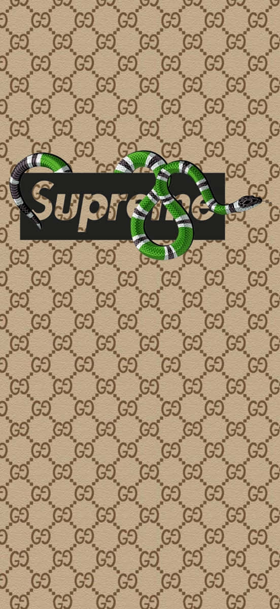 Download Gucci Snake On Supreme Logo Wallpaper 