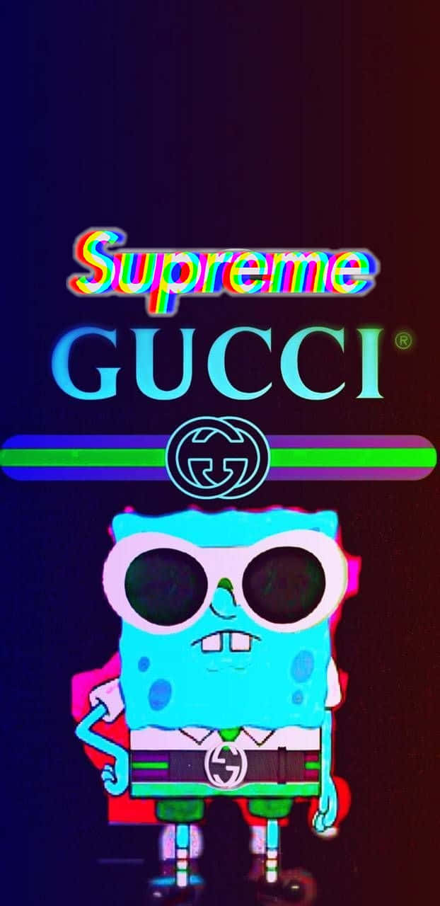 Einspongebob Squarepants Charakter Mit Sonnenbrille Und Einem Gucci-logo. Wallpaper