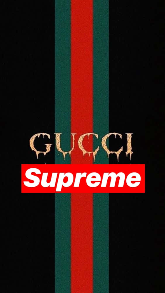 Download Caption: Luxurious Supreme Gucci Graphic Art Wallpaper