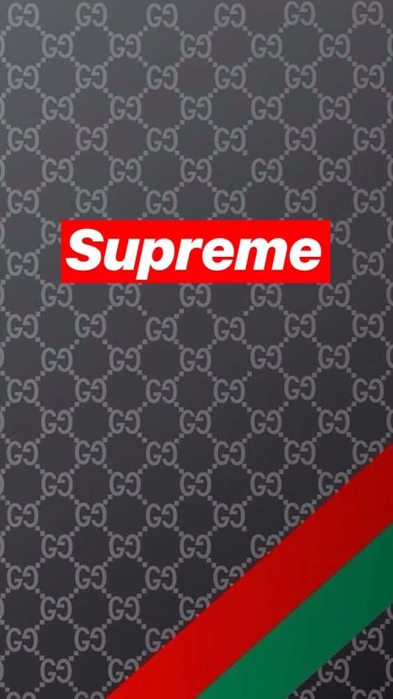 Download Simple Supreme On Gucci Stipes Wallpaper