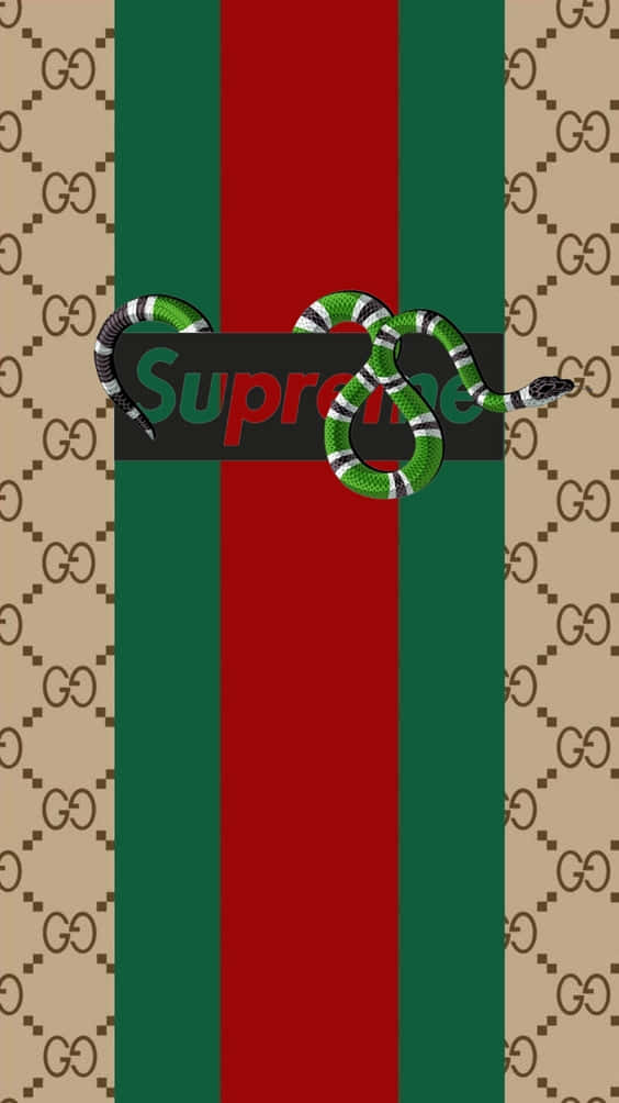 Supreme Red Green Text Wallpaper 