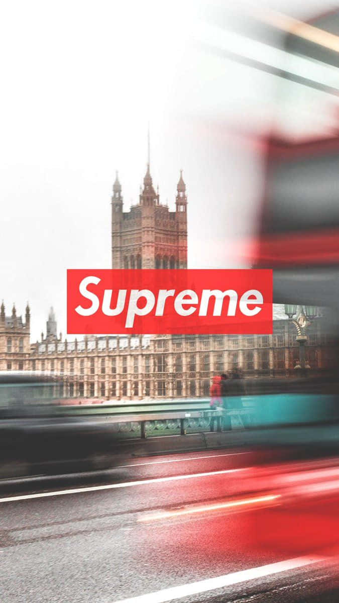 Get sleek style with the Ultimate Supreme iPhone Wallpaper