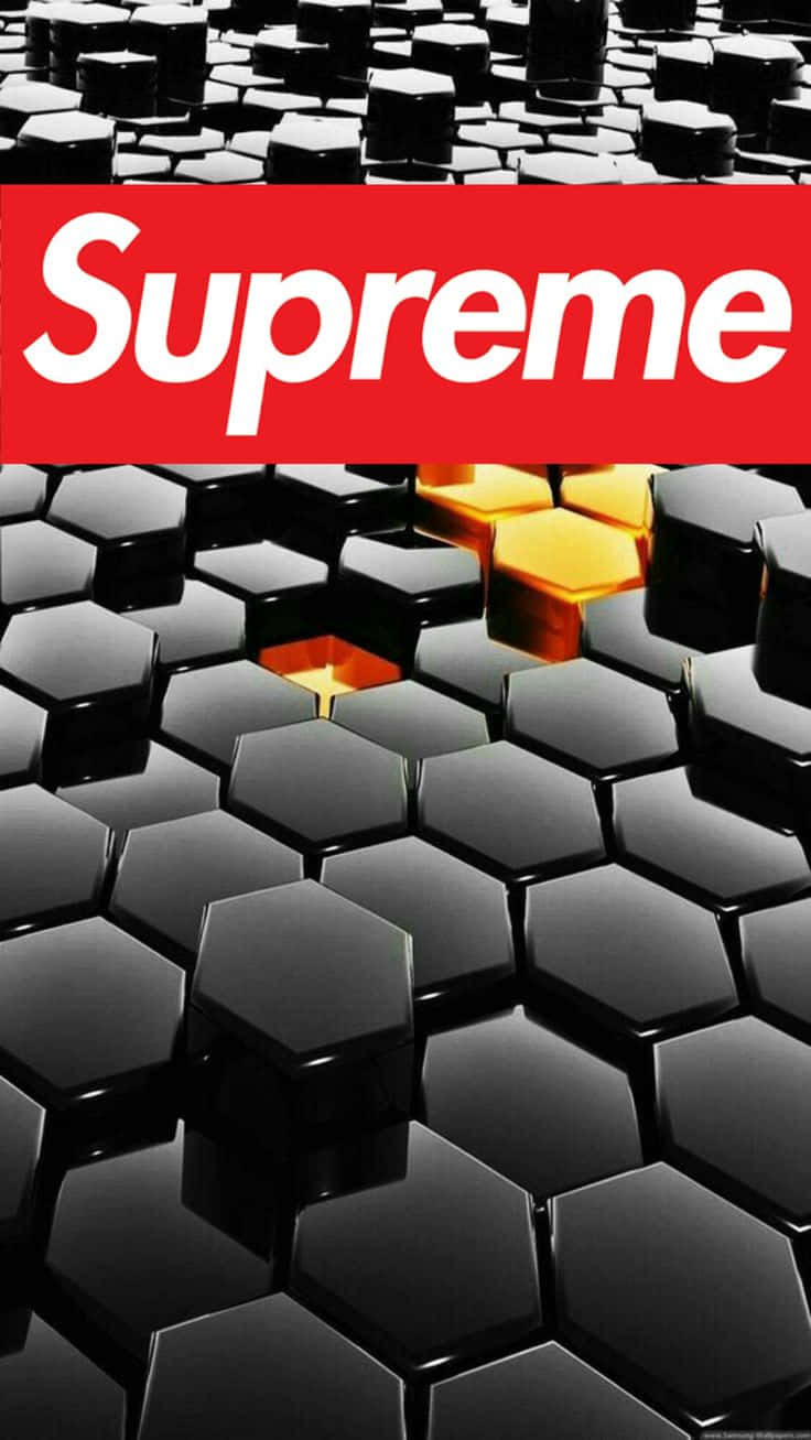 Verwöhnedein Handy Mit Dem Klassischen Supreme-logo! Wallpaper