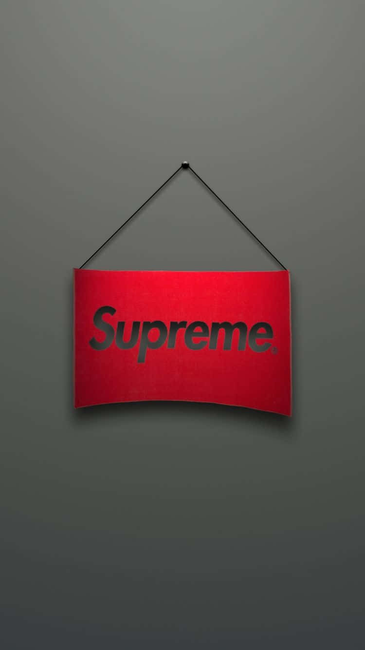 Red Signage Supreme Iphone Wallpaper